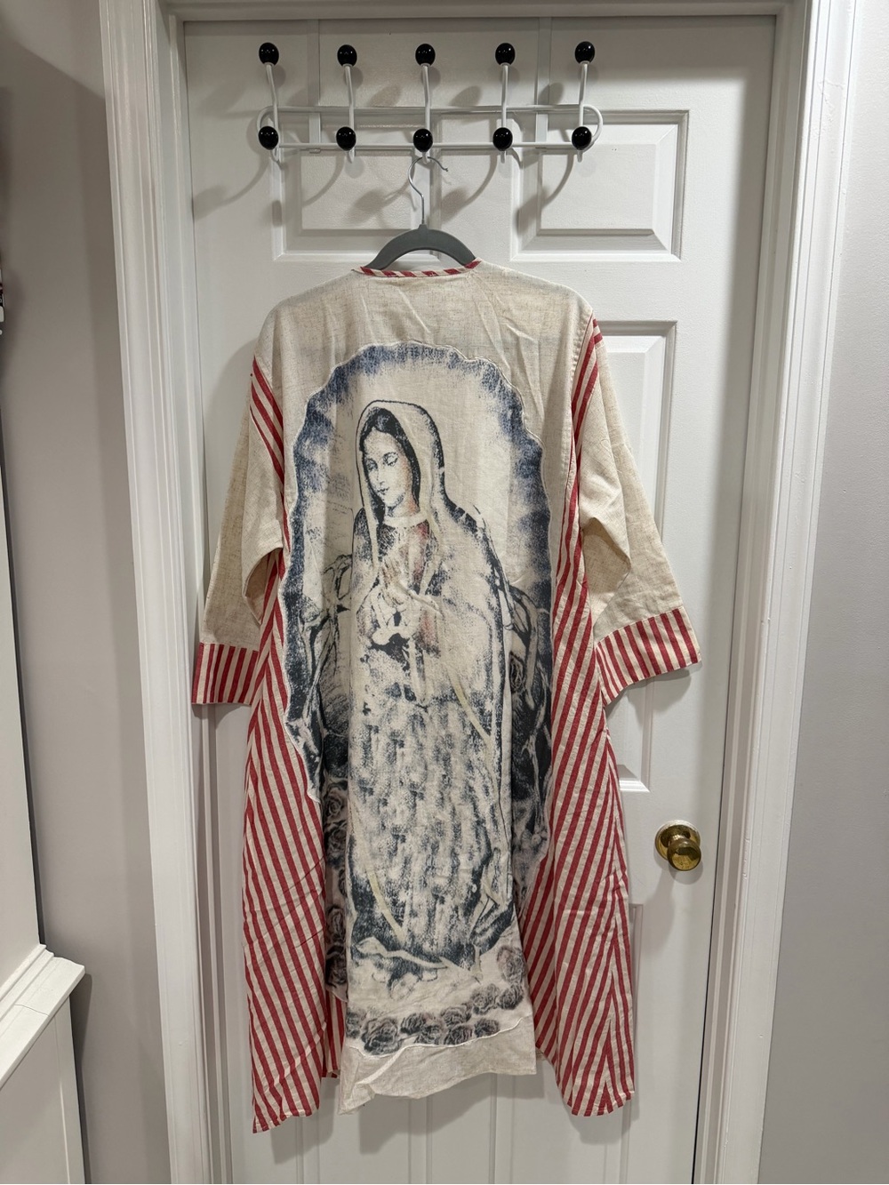 NWT Blue Velvet Boutique Duster with Virgin Mary Back Sz S / M - Picture 6 of 6